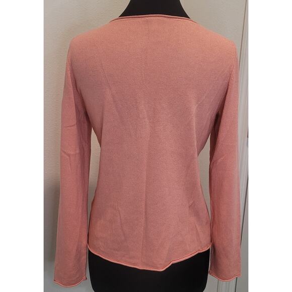 Eileen Fisher Scoop Neck Sweater – Lightweight Silk-Cashmere Blend – M – Orange - Picture 2 of 9